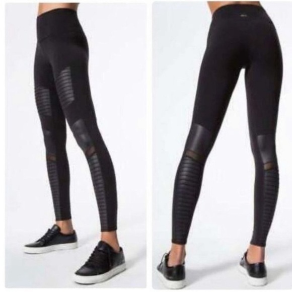 ALO Yoga Pants - Alo Yoga Black High Waisted Moto Leggings